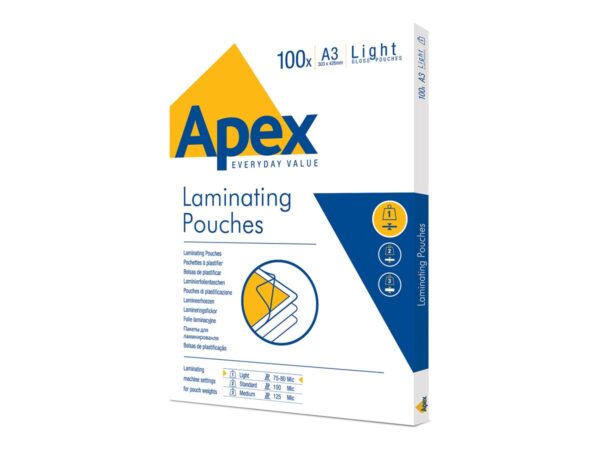 FELLOWES APEX POCHETTES A3 80 MIC 100PK MDD