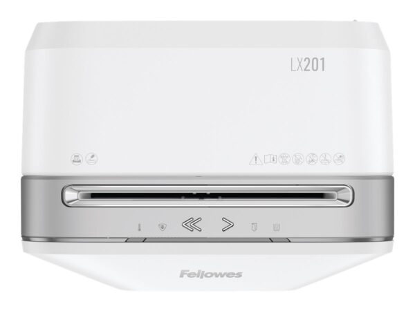 FELLOWES DESTRUCTEUR MICROSHRED LX201 BLANC COUPE MICROPARTICULES 230V EU