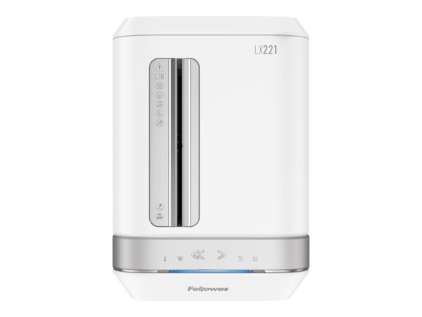 FELLOWES DESTRUCTEUR MICROSHRED LX221 BLANC COUPE MICROPARTICULES 230V EU/UK