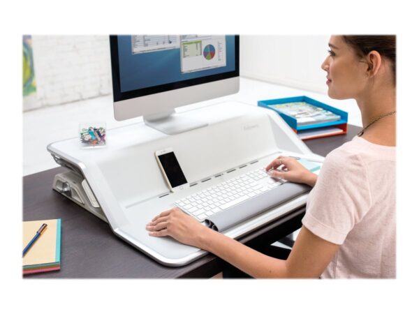 FELLOWES plate-forme assis-debout lotus – blanc