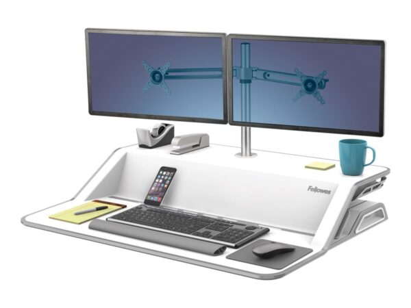 FELLOWES plate-forme assis-debout lotus – blanc