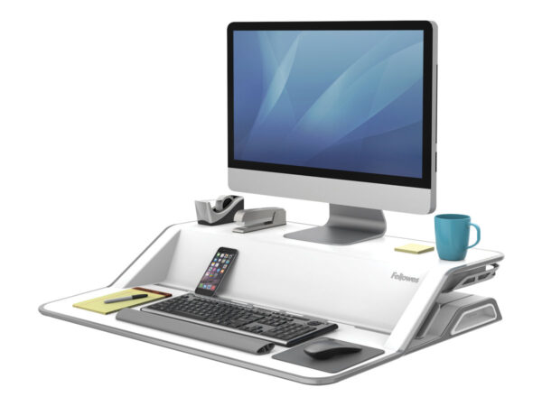 FELLOWES plate-forme assis-debout lotus – blanc