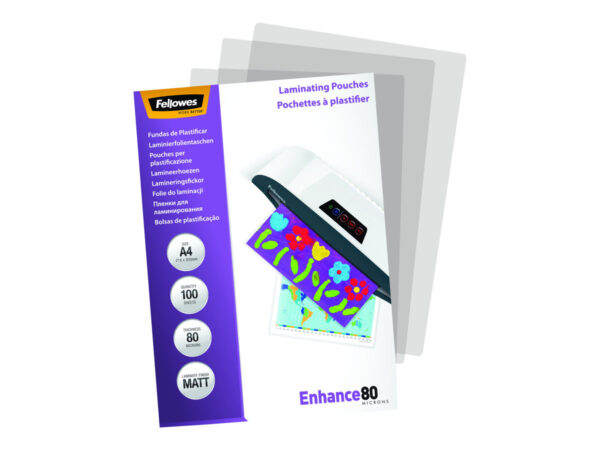 FELLOWES POCHETTES A4 80 MICRONS MATES X 100