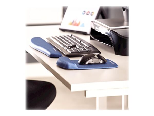 FELLOWES Repose poignet clavier PlushTouch™ – Bleu – Antibactérien
