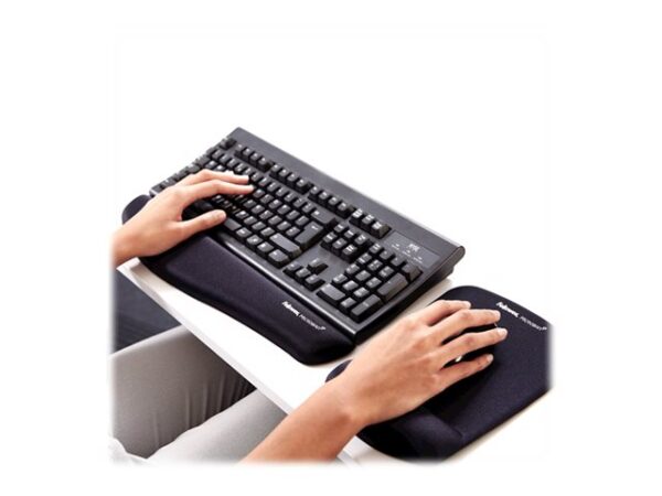 FELLOWES Repose poignet clavier PlushTouch™ – Noir – Antibactérien