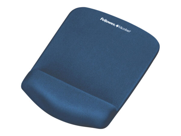 FELLOWES Tapis de souris – Repose poignet PlushTouch™ – Bleu – Antibactérien