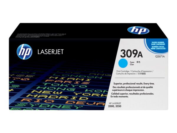 HP 309A Colour LaserJet original cartouche de toner cyan capacité standard 4.000 pages pack de 1
