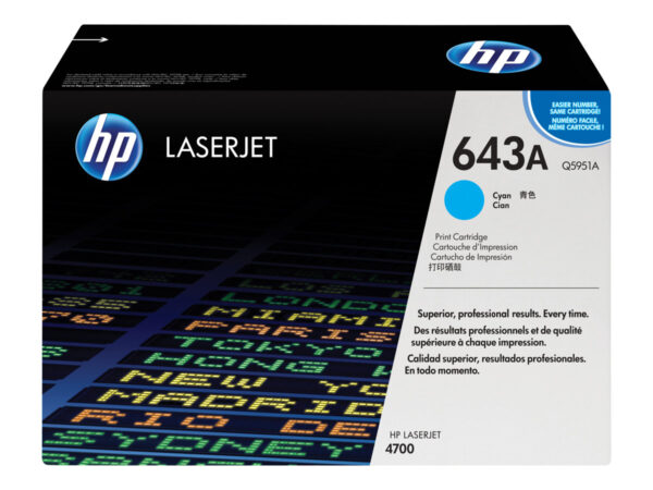 HP 643A original Colour LaserJet Toner cartridge Q5951A cyan standard capacity 10.000 pages 1-pack