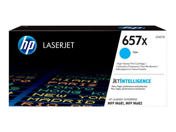 HP 657X original LaserJet Toner cartridge CF471X Cyan High Yield
