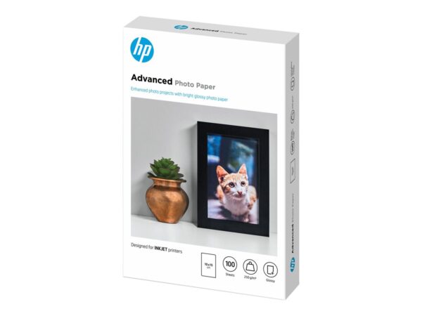 HP original Q8692A Advanced glossy photo paper Ink cartridge 250g/m2 100x150mm 100 sheets 1-pack borderless