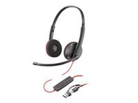 HP Poly Blackwire 3220 Stereo USB-C Black Headset +USB-C/A Adapter Bulk