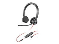 HP Poly Blackwire 3325 Stereo USB-C Headset +3.5mm Plug +USB-C/A Adapter