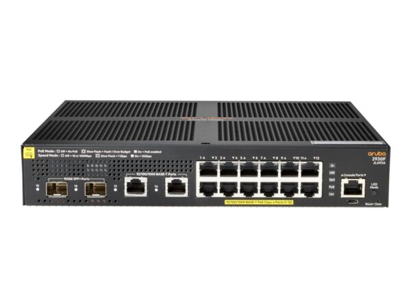 HPE Aruba 2930F Switch 12G PoE+ 2G/2SFP+ Europe – English localization