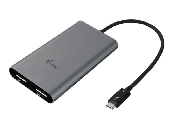 I-TEC THUNDERBOLT3 Dual DP Video Adapter for Thunderbolt3 MacOS and Windows supports 1x5K 60Hz Monitor or 2x4K 60Hz Monitor