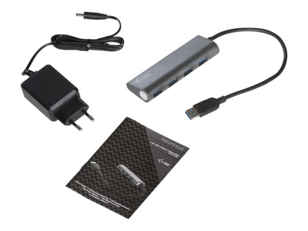 I-TEC USB 3.0 Metal Charging HUB 4 Port with power adaptor 4xUSB charging port. For Tablets Notebooks Ultrabooks PC