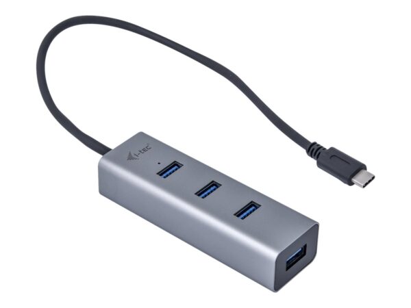 I-TEC USB C Metal HUB 4 Port without power adapter ideal for Notebook Tablet PC supports Win Mac OS compatible with Thunderbolt 3