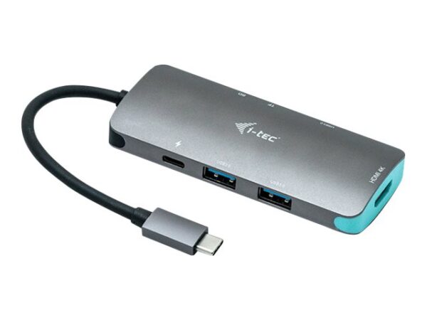 I-TEC USB C Metal Nano Docking Station 1xHDMI 4K 1xSD Cardreader 1xmicroSDCardreader 3xUSB 3.0 Port 1xUSB-C PD sans alimentation