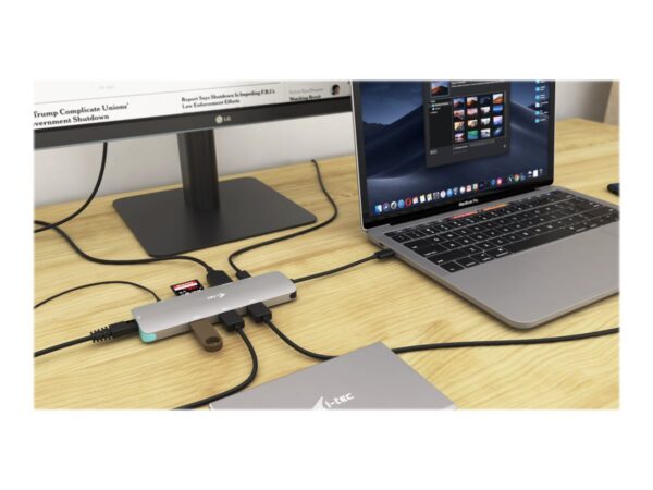 I-TEC USB C Metal Nano Docking Station 1xHDMI4K 1xSD Cardreader 1xmicroSD reader 1xGLAN 3xUSB 3.0 Port 1xUSB-C Sans Alimentation