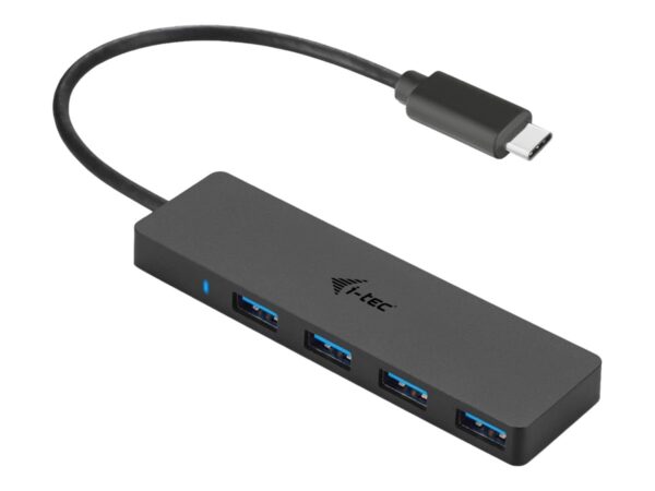 I-TEC USB C Slim Passive HUB 4 Port without power adapter for Notebook Tablet PC supports Win Mac OS compatible with Thunderbolt