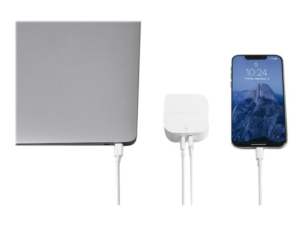 INNERGIE 45H Adaptateur secteur compact 45W – USB-C – 2 Ports Embouts de voyage UE.UK et US inclus