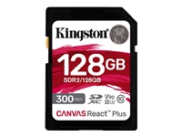 KINGSTON 128Go Canvas React Plus SDXC UHS-II 300R/260W U3 V90 for Full HD/4K/8K