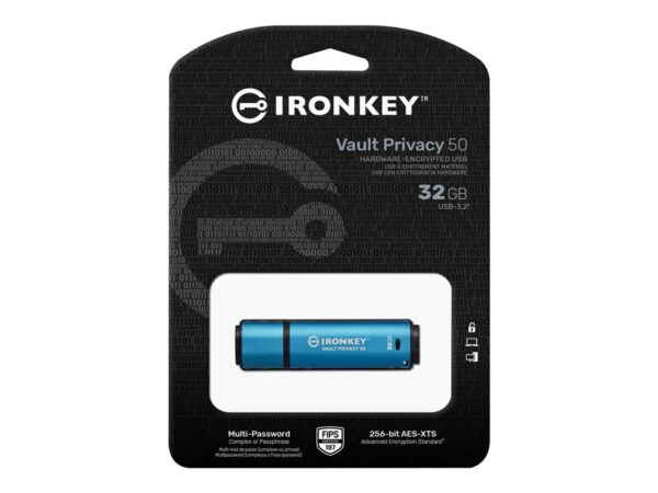 KINGSTON 32Go IronKey Vault Privacy 50 USB AES-256 Encrypted FIPS 197