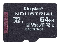 KINGSTON 64Go microSDXC Industrial C10 A1 pSLC Card Single Pack w/o Adapter