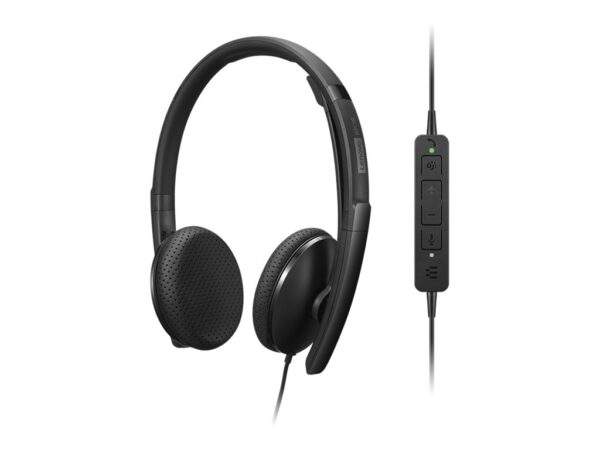 LENOVO – Combiné VoIP – sur-oreille – filaire – USB-C – noir – ThinkRed