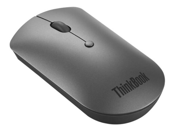 LENOVO ThinkBook Silent – Souris – droitiers et gauchers – bleu optique – 3 boutons – sans fil – Bluetooth 5.0 – gris de fer