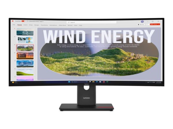 LENOVO ThinkVision T34WD-40 34p 3440×1440 Curved VA 120Hz USB-C docking 96W Mirror power button Epeat Gold TCO10