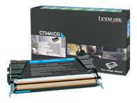 LEXMARK C734,  X734 cartouche de toner cyan capacité standard 6.000 pages pack de 1 retour programme