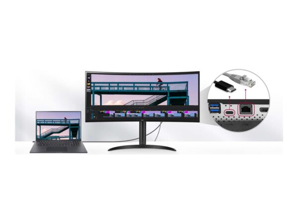 LG 34WQ75C-B Écran LED – incurvé – 34″ – 3440 x 1440 UWQHD @ 60 Hz – IPS – 300 cd/m² – 1000:1 – HDR10 – 5 ms – 2xHDMI,DP, USB-C