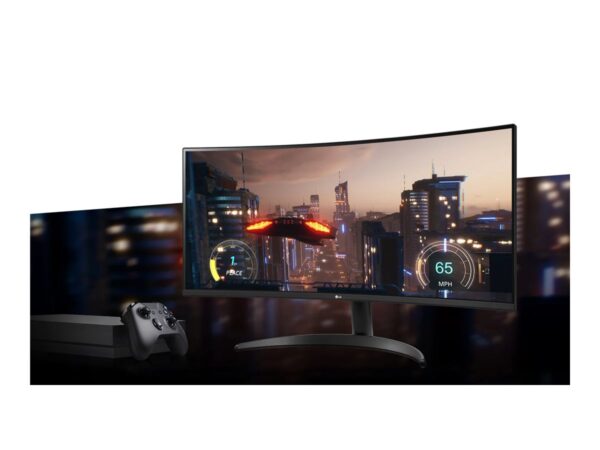 LG 34WR50QC-B.AEU Écran LED – incurvé – 34p – 3440 x 1440 WQHD 100 Hz – VA – 300 cd/m² – 3000:1- HDR10 -5ms – 2xHDMI, DisplayPort