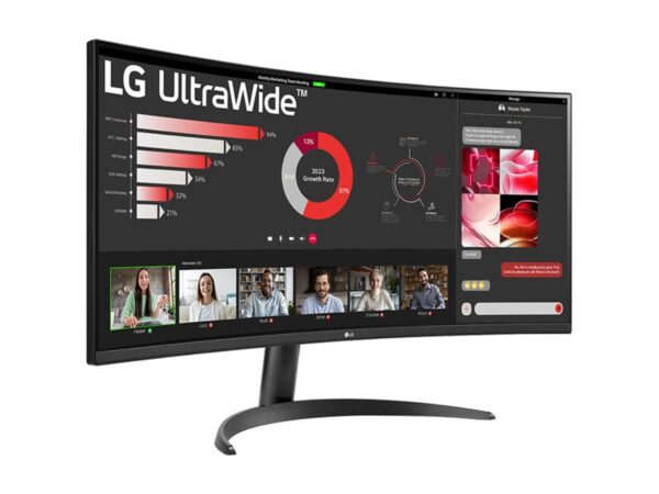 LG 34WR50QC-B.AEU Écran LED – incurvé – 34p – 3440 x 1440 WQHD 100 Hz – VA – 300 cd/m² – 3000:1- HDR10 -5ms – 2xHDMI, DisplayPort