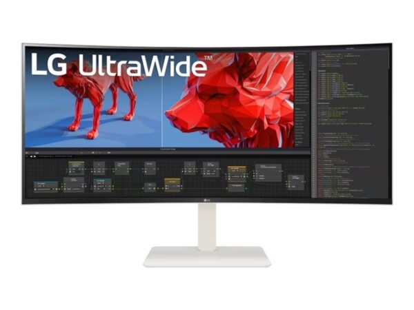 LG 38WR85QC-W UltraWide Écran LED – incurvé – 38i- 3840 x 1600 WQHD+ 144 Hz – Nano IPS – 450 cd/m2 – 1ms- 2xHDMI- DP – USB-C blanc