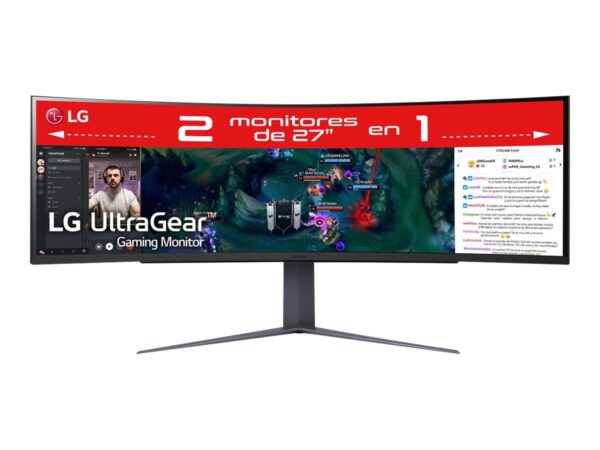 LG 49GR85DC-B.AEU UltraGear- incurvé – 49i – 5120 x 1440 Dual Quad HD 240 Hz – VA – 450 cd/m2- 2500:1 – HDR1000 – 1ms – 2xHDMI DP