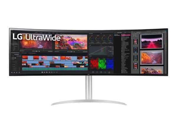 LG 49WQ95C-W.AEU Écran LED – incurvé – 49i – 5120 x 1440 UltraWide Dual QHD 144Hz – Nano IPS -400cd/m2- 5ms- 2xHDMI DP USB-C blanc