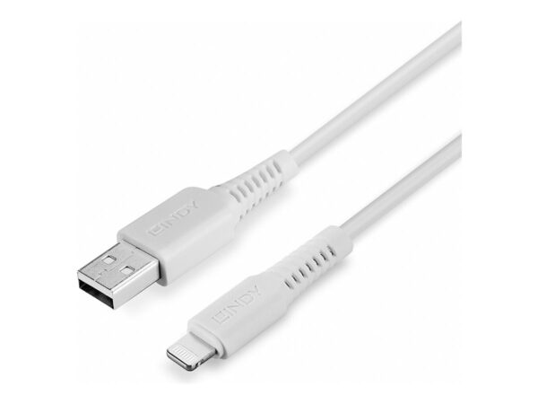 LINDY 0.5m USB to Lightning Cable white Charge and sync Cable for iPhone iPad & iPod