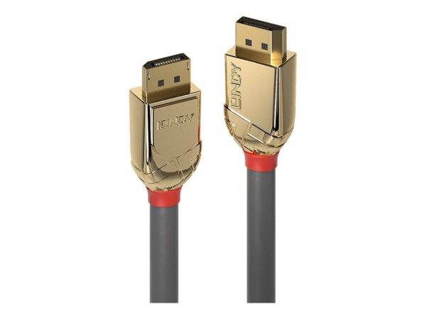 LINDY 10m DisplayPort Cable Gold Line Resolution: 4096×2160 60Hz 4:4:4 8bit