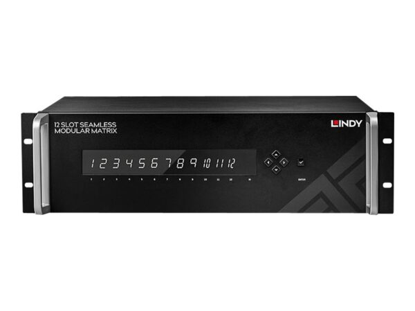LINDY 12 Slot Seamless Modular Matrix Chassis HDBaseT & HDMI 2.0 HDCP 2.2 supported boards