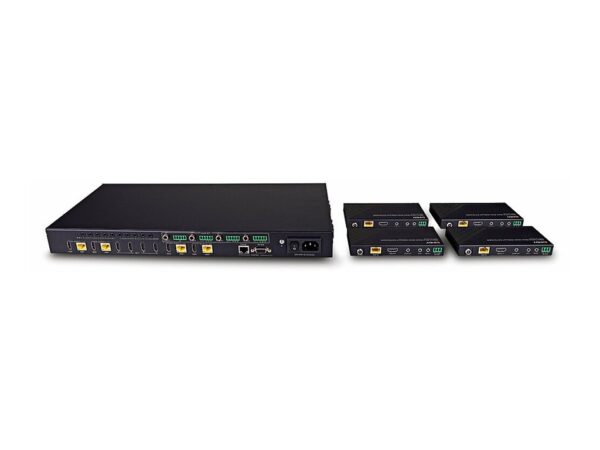 LINDY 150m Cat.6 4×4 HDMI 4K60 HDBaseT Matrix Extender