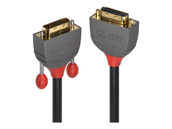 LINDY 2m DVI-D Dual Link Extension Cable Anthra Line DVI-D Dual Link Male to Female