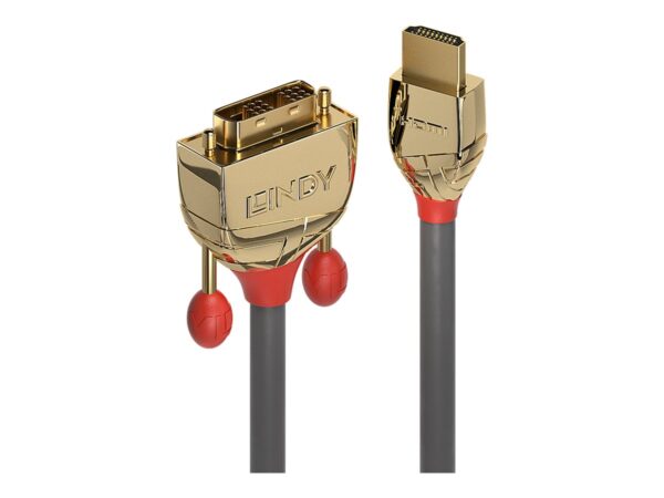 LINDY 2m Gold HDMI to DVI-D Cable HDMI to DVI-D 18+1 connector