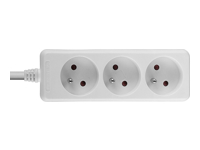LINDY 3 way Mains Gang Socket FR France