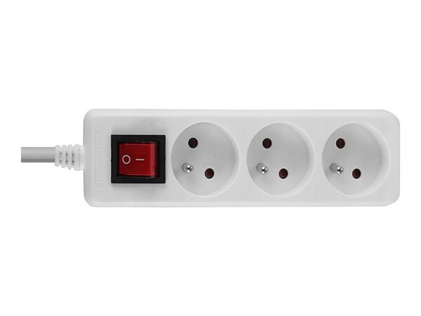 LINDY 3 way Mains Gang Socket with switch FR France