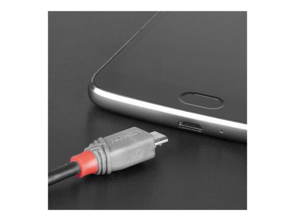 LINDY 3m USB 2.0 Type C to Micro-B Cable Anthra Line