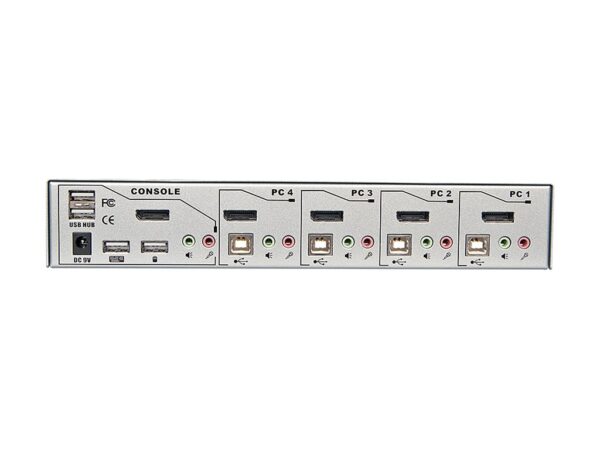 LINDY 4 Port DisplayPort 1.2 KVM Switch Pro Audio USB 2.0