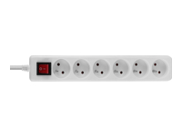 LINDY 6 way Mains Gang Socket with switch FR France