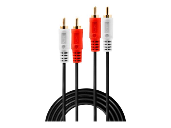 LINDY Audio Cable 2xPhono Stereo 2xRCA Jack Male to Male Gold Plated 1m