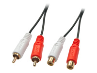 LINDY Audio Cable 2xPhono Stereo 5m 2xRCA Jack male/female gold plated